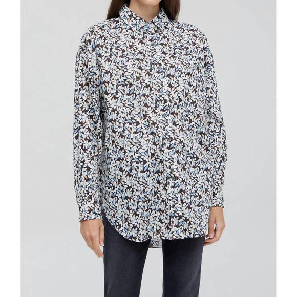 Loose cotton Print Women clothes black stylish Pullover Closure Blouse